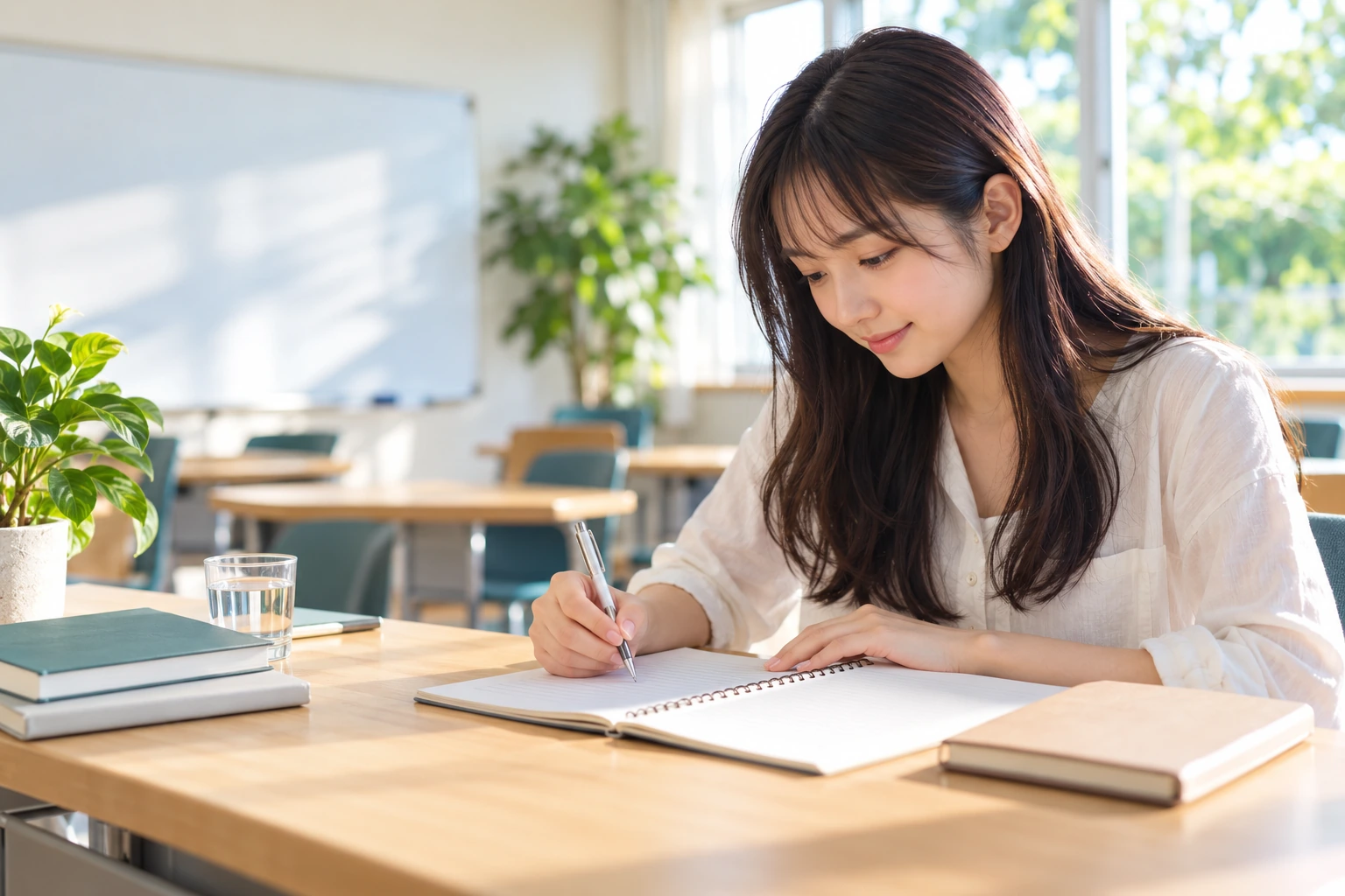ノートに学習の目標を整理するイメージ