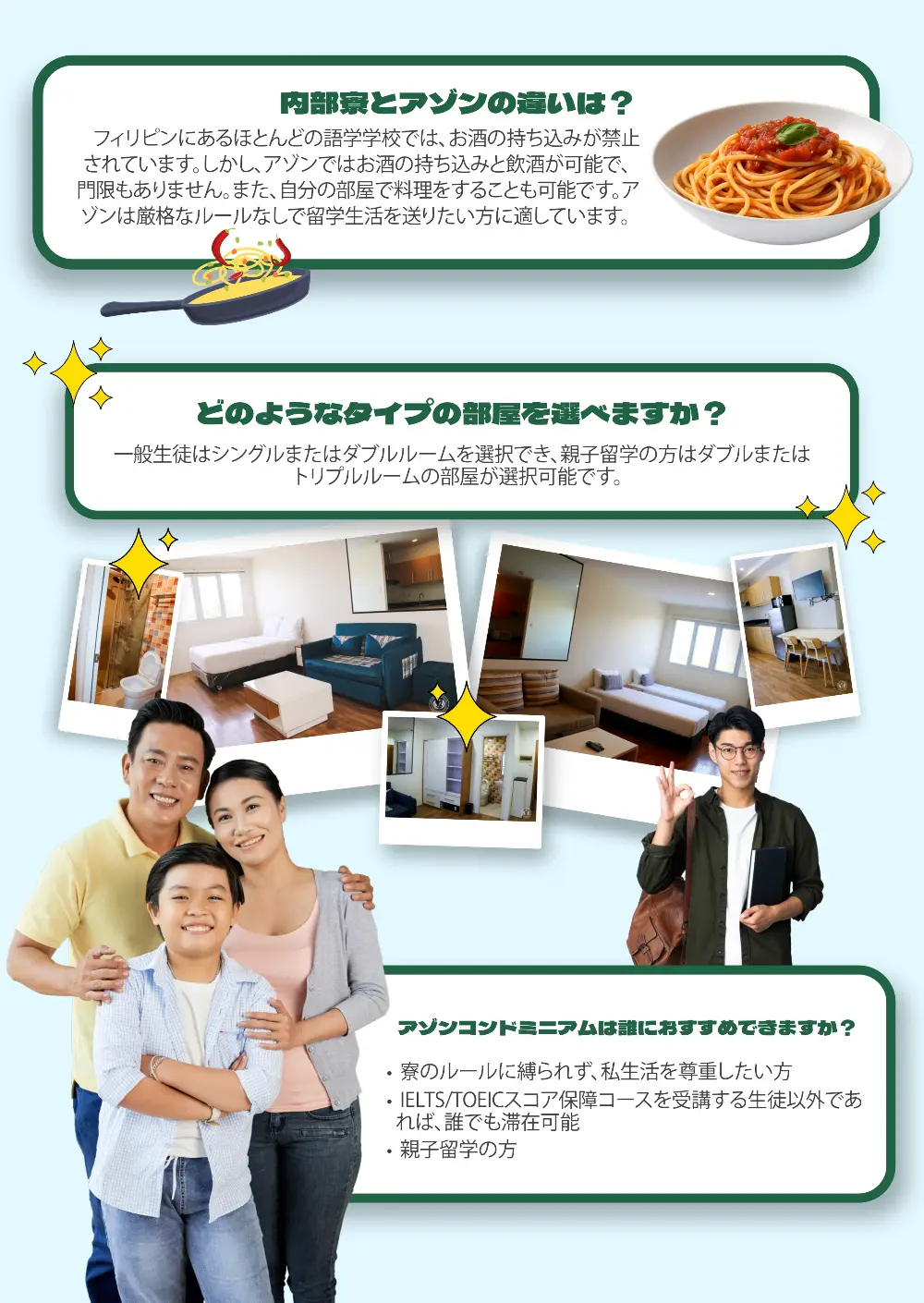 Philinterの外部寮AZON CONDO|設備と利用前(2)